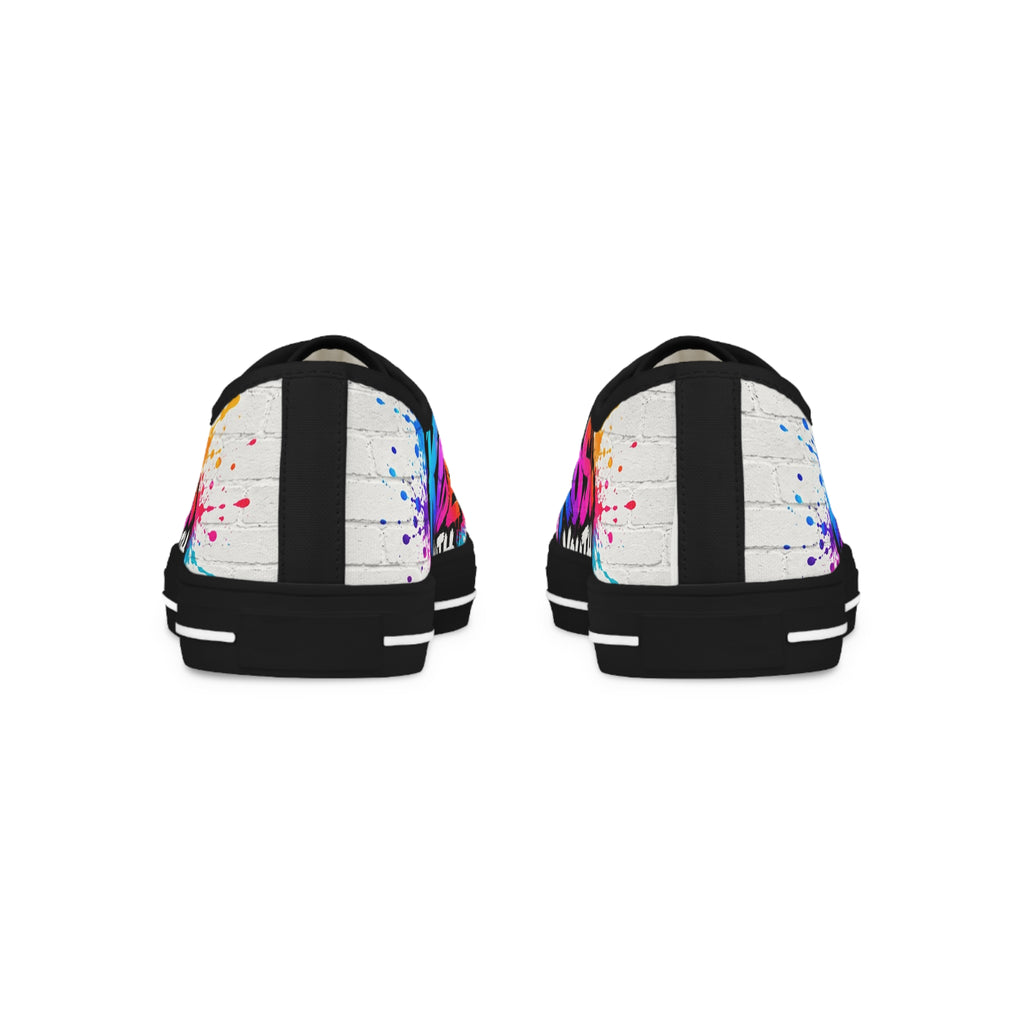 Unisex ROSE Low Top Sneakers – Colorful Graffiti ROSE Logo Sneaker